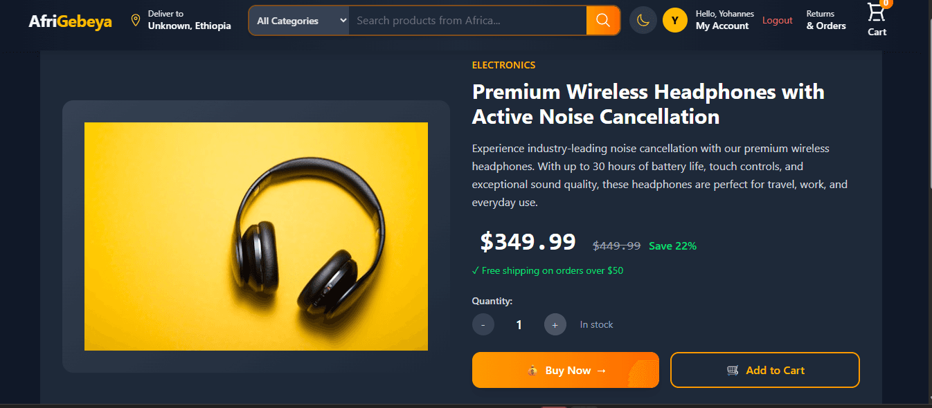 AfriGebeya - Modern E-commerce Platform