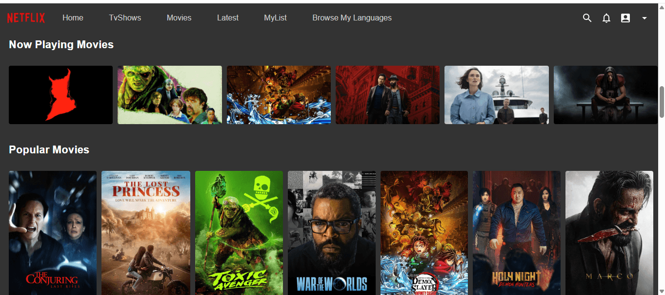 Modern Netflix Clone - View 1