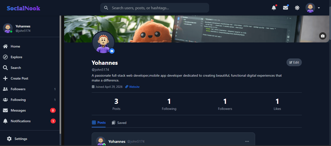 Social Nook - Social Media App
